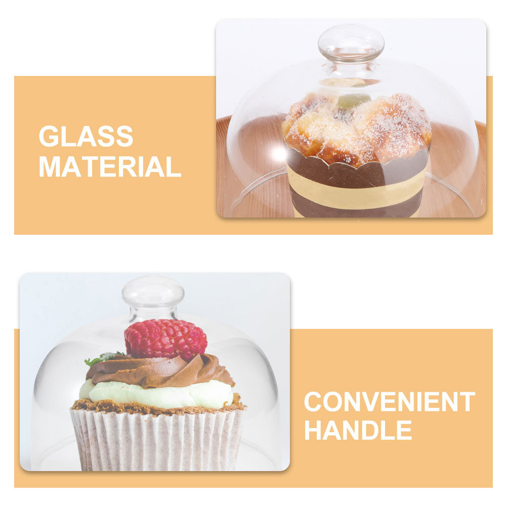2Pcs Transparent Glass Cake Do - Plastic Dome Clear recension och pris